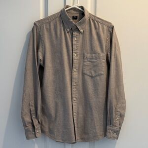 Uniqlo Men's Casual Tan Button-Down Flannel Shirt, Size S